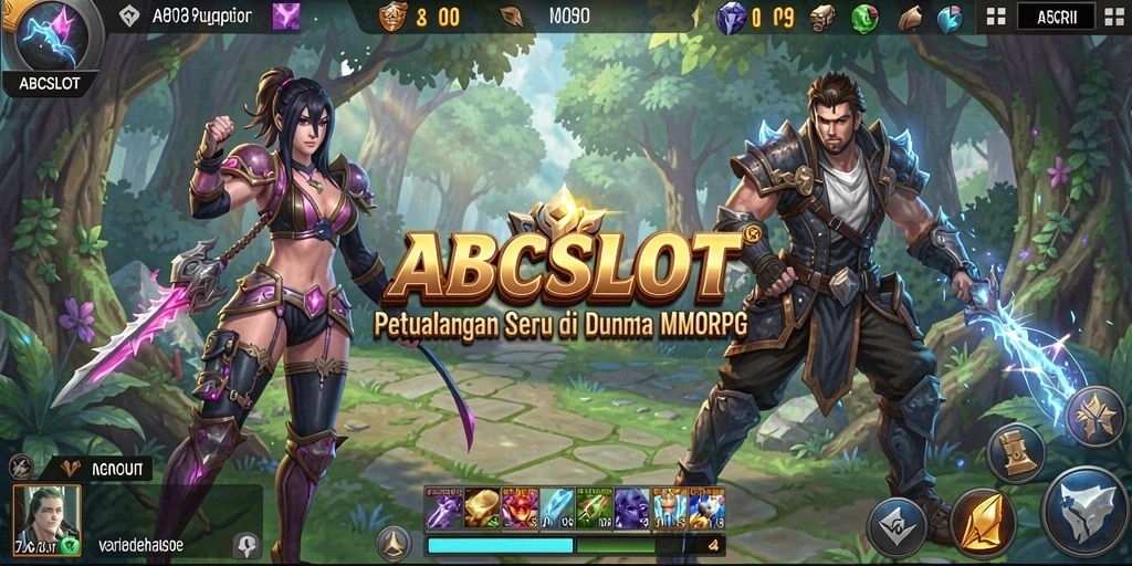 Tampilan aksi seru dalam gameplay MMORPG ABCSLOT.