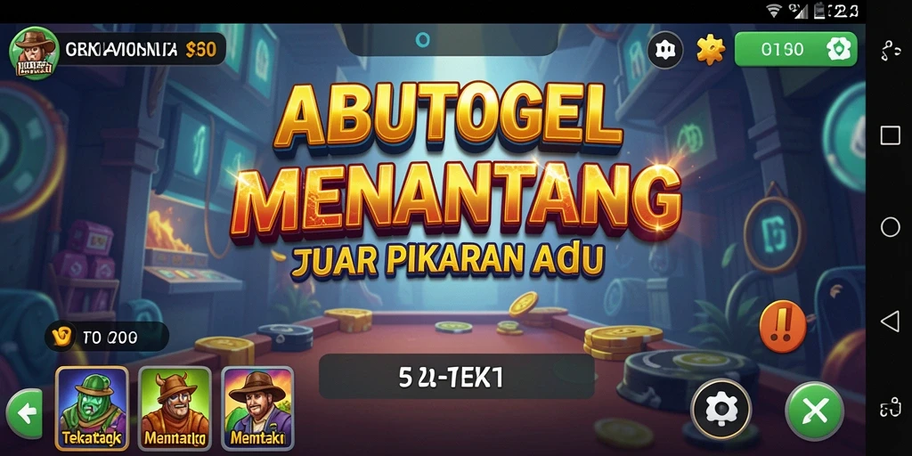Tangkapan layar utama ABUTOGEL menampilkan gameplay menantang dan interaktif.