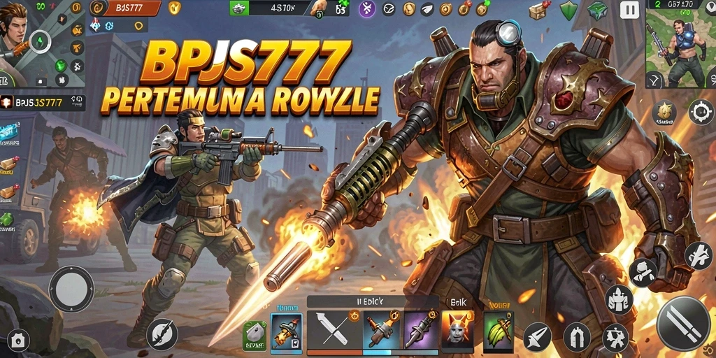 Tampilan gameplay seru dalam BPJS777 dengan aksi Battle Royale yang mendebarkan.