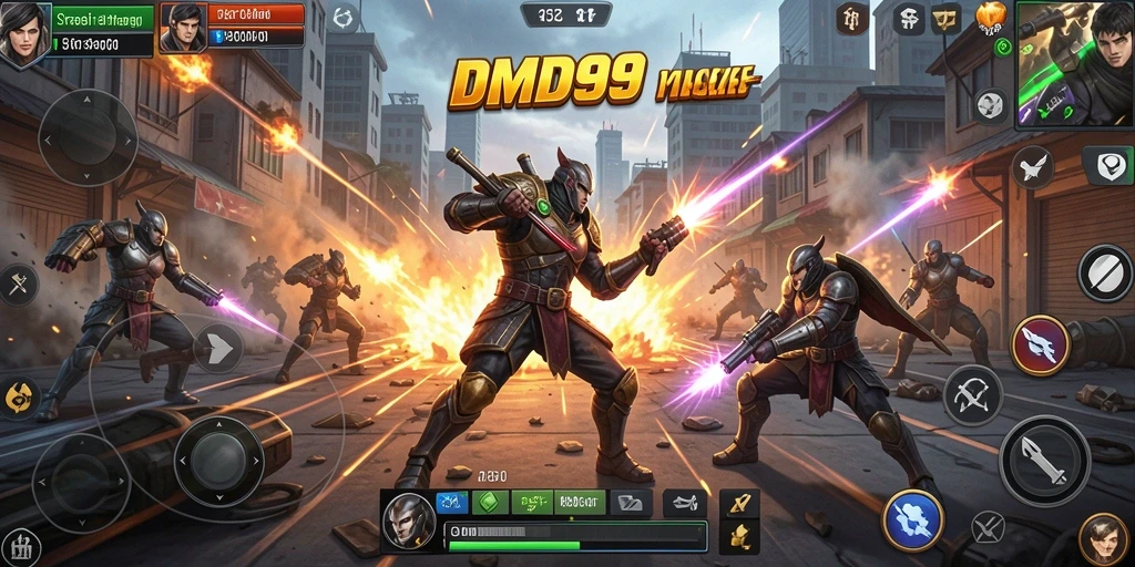 Tampilan gameplay menegangkan dengan strategi pertarungan yang mendalam.