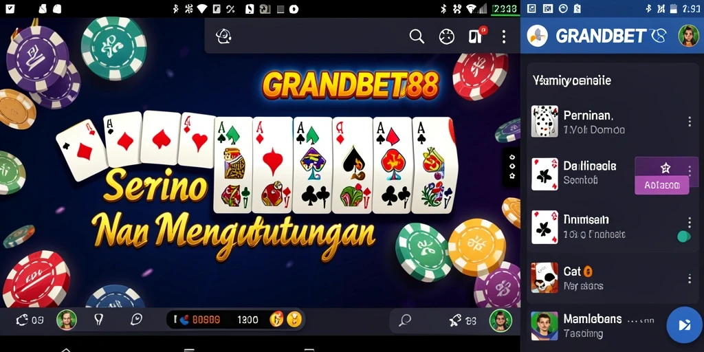 Tampilan seru gameplay Domino di GRANDBET88.