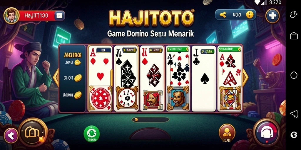 Tampilan gameplay seru di HAJITOTO dengan kartu Domino.
