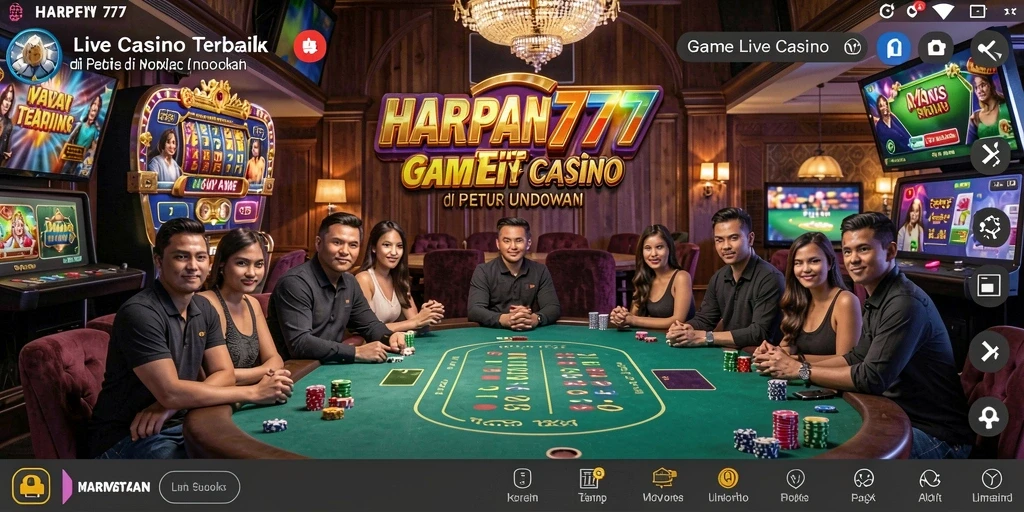 Tampilan gameplay seru HARAPAN777 dengan dealer langsung.