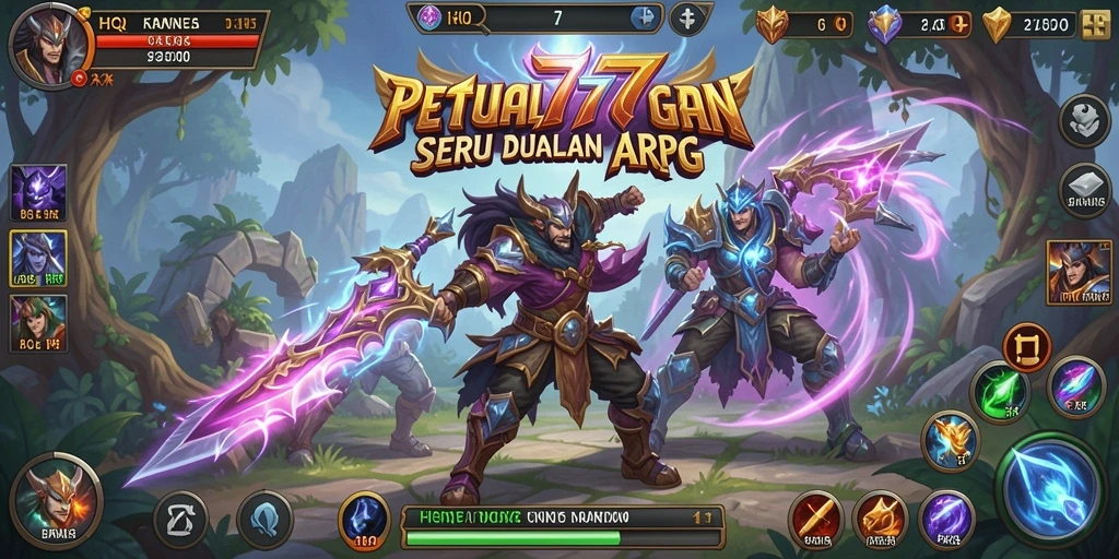 Tangkapan layar menampilkan pertarungan epik di dunia HQ777.