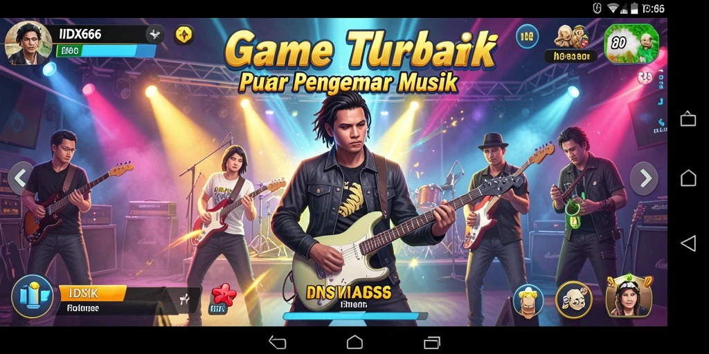 Screenshot menunjukkan gameplay menarik dari game musik IDX66.