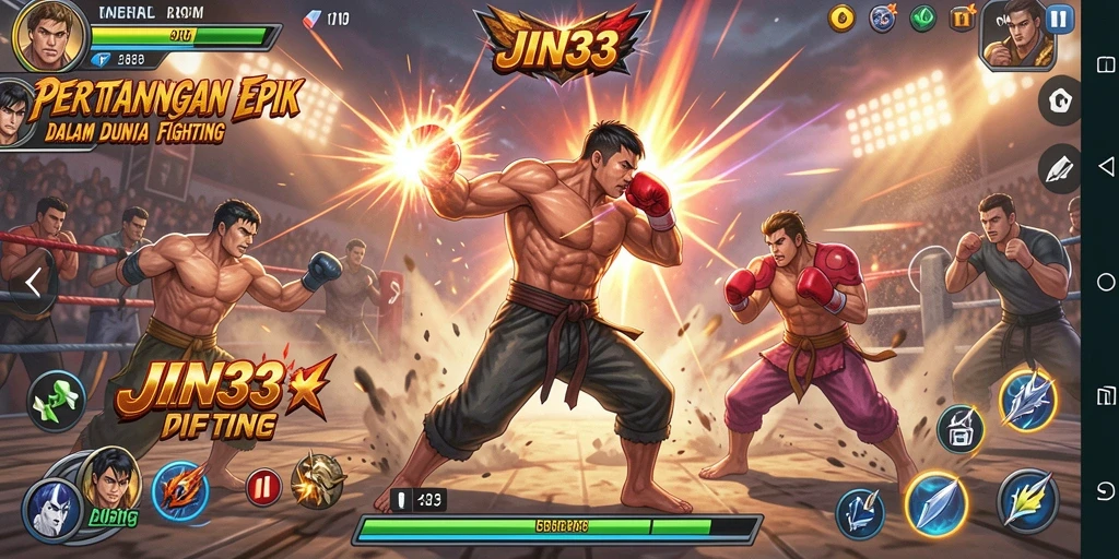 Tampilan gameplay JIN33 yang menampilkan aksi pertarungan yang intens.