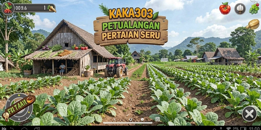 Screenshot KAKA303 menampilkan kebun yang subur dan interaksi pemain.