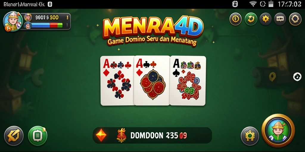 Tampilan gameplay seru dari MENARA4D dengan dominasi strategi domino.