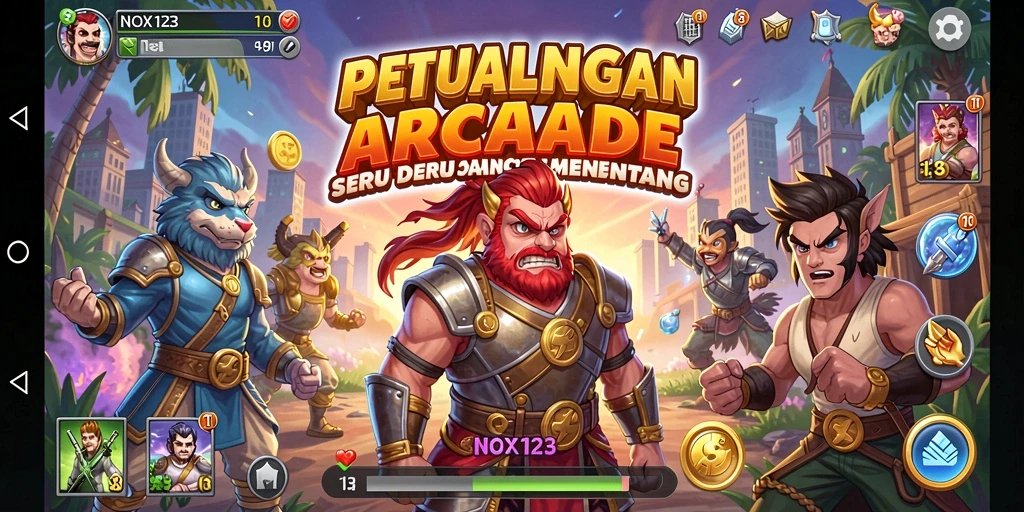 Screenshot gameplay NOX123 dengan aksi seru dan tantangan menarik.