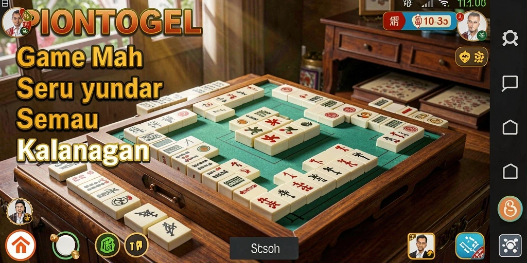 Screenshot utama PIONTOGEL menampilkan gameplay Mahjong yang seru.