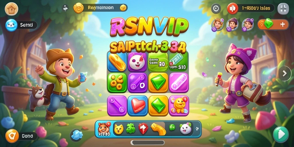 Tampilan gameplay seru RSNVIP menunjukkan keseruan mencocokkan objek.
