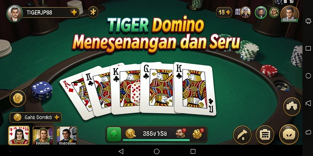 Screenshot utama TIGERJP88 menampilkan pemain yang asyik bermain Domino.