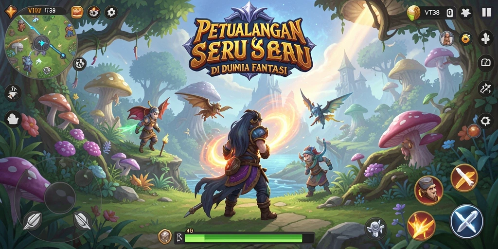 Screenshot gameplay yang menampilkan petualangan seru di dunia fantasi.