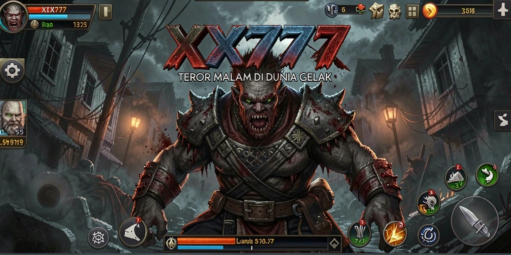 Tampilan gameplay menegangkan di XXX777, penuh dengan kegelapan dan kejutan.